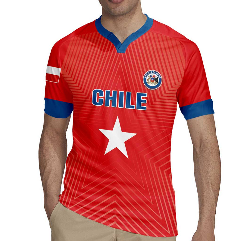 Custom Chile Star Football Vamos La Roja Rugby Jersey