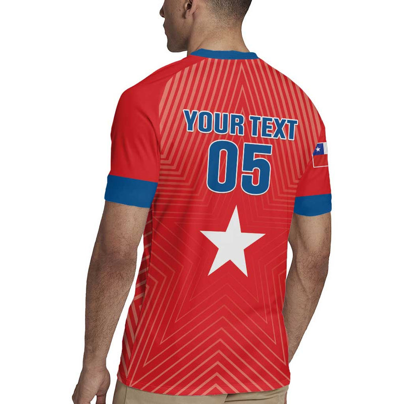 Custom Chile Star Football Vamos La Roja Rugby Jersey
