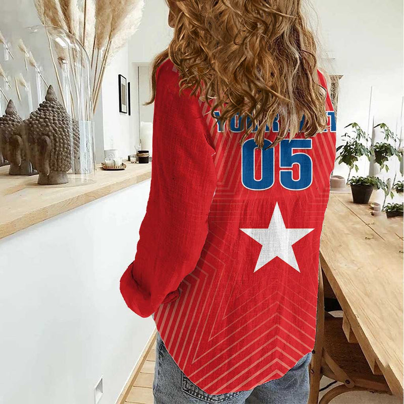 Custom Chile Star Football Vamos La Roja Women Casual Shirt