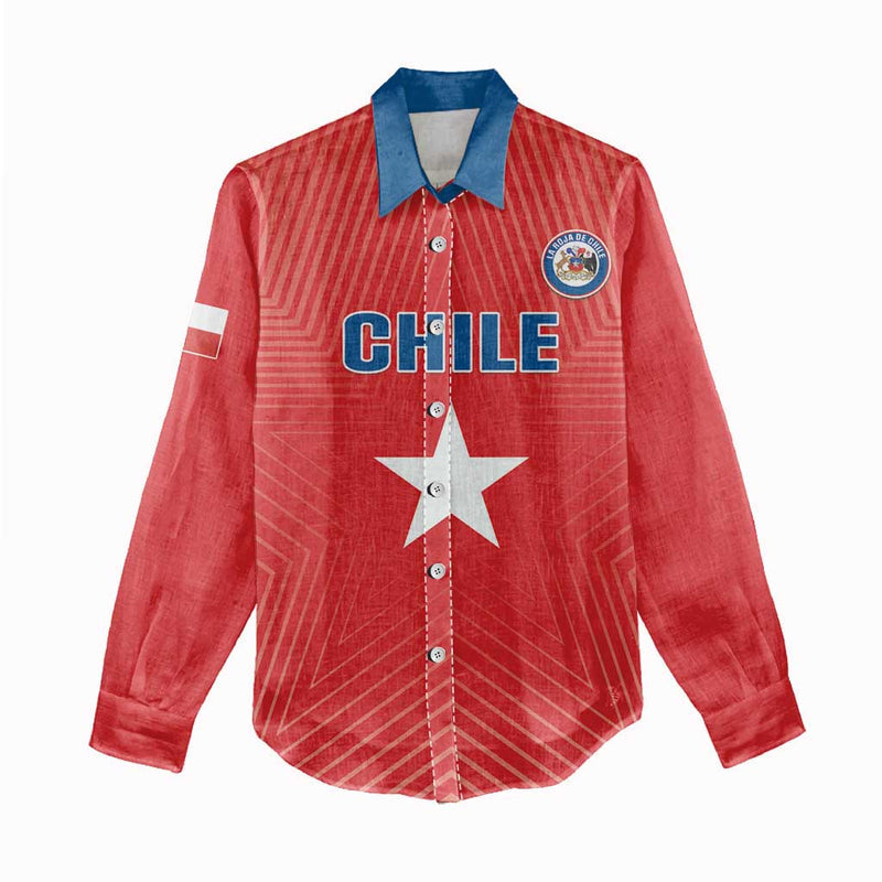 Custom Chile Star Football Vamos La Roja Women Casual Shirt