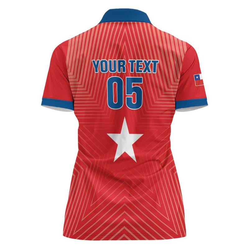 Custom Chile Star Football Vamos La Roja Women Polo Shirt