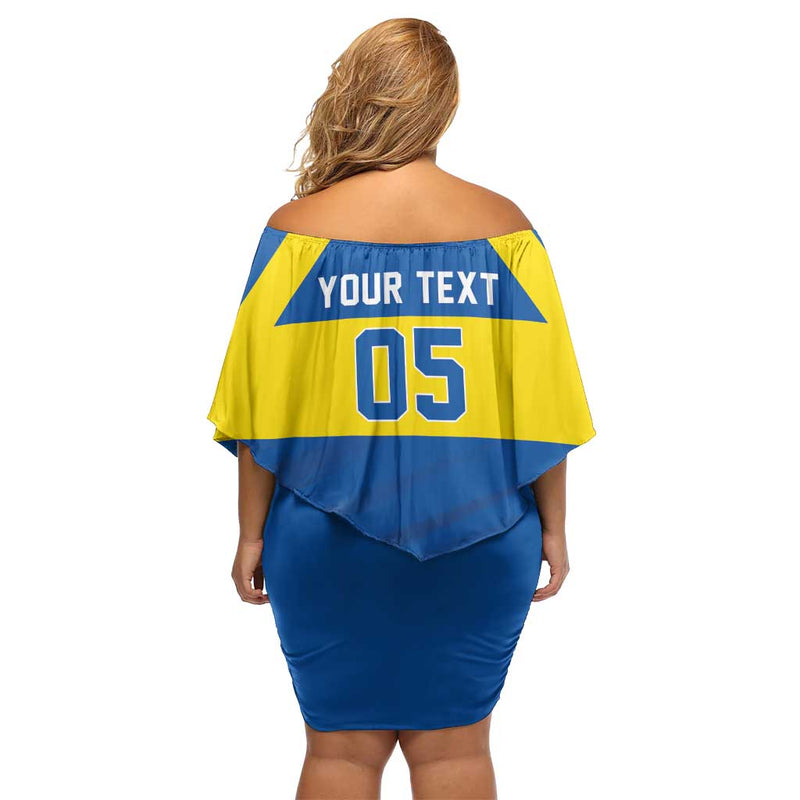 Custom Ecuador Football Go Champions Off Shoulder Short Dress