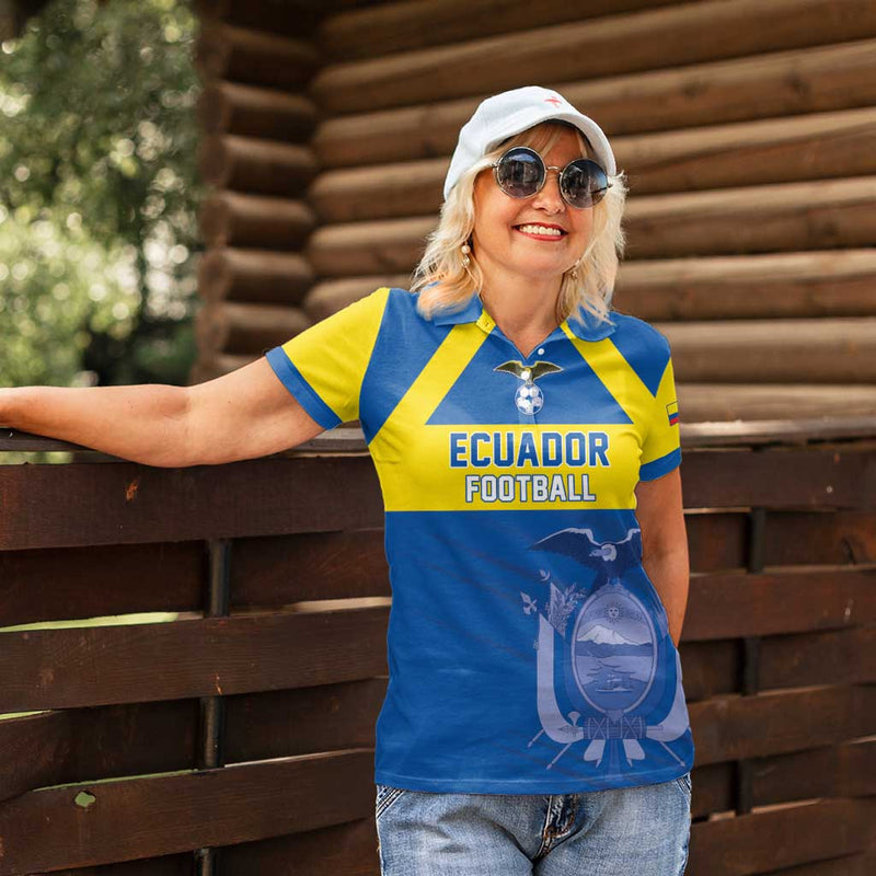 Custom Ecuador Football Go Champions Women Polo Shirt