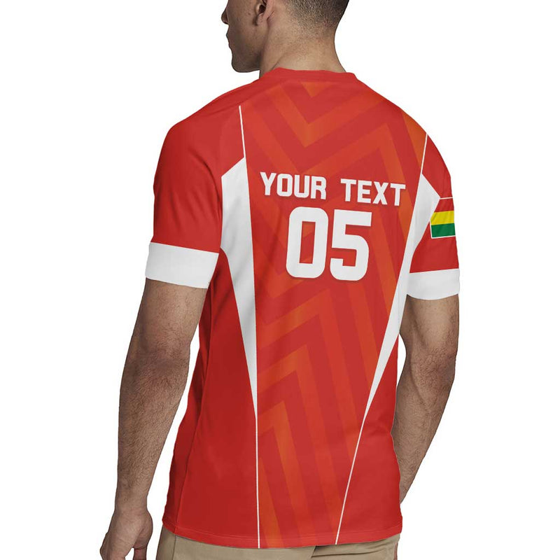 Custom Bolivia Football Go Champions La Verde Red Version Rugby Jersey