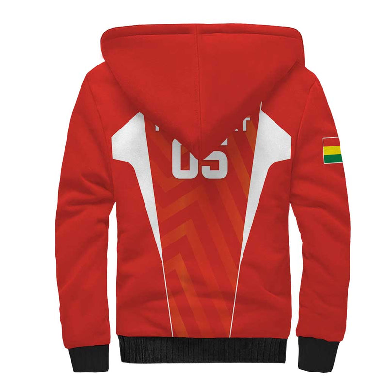 Custom Bolivia Football Go Champions La Verde Red Version Sherpa Hoodie