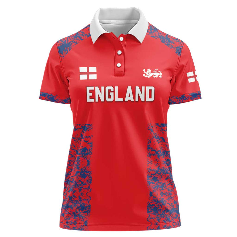 Custom England Cricket Go Three Lions Simple Style Women Polo Shirt