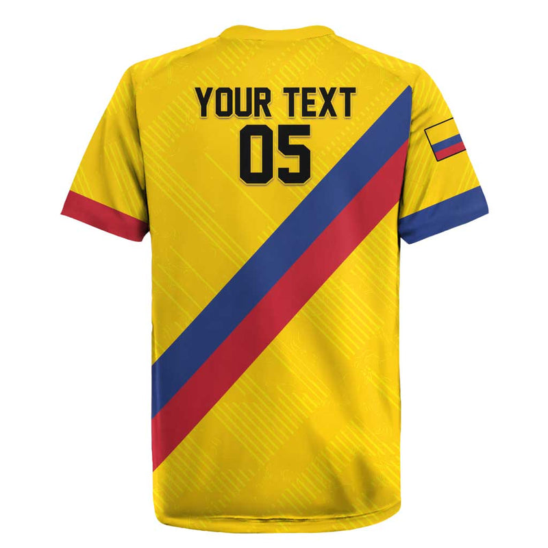 Custom Colombia Football Vamos La Tricolor Retro Style Rugby Jersey