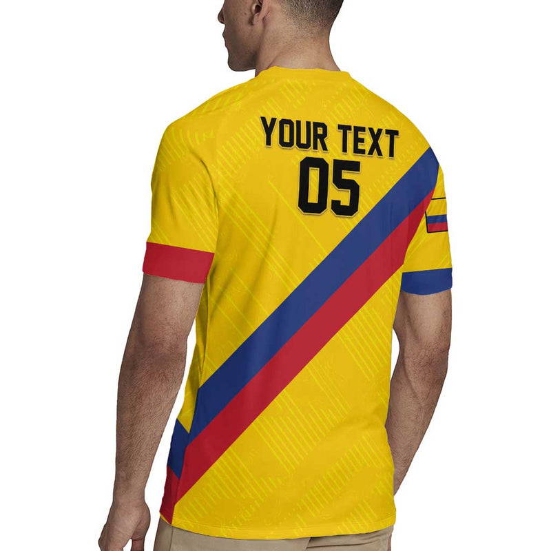 Custom Colombia Football Vamos La Tricolor Retro Style Rugby Jersey