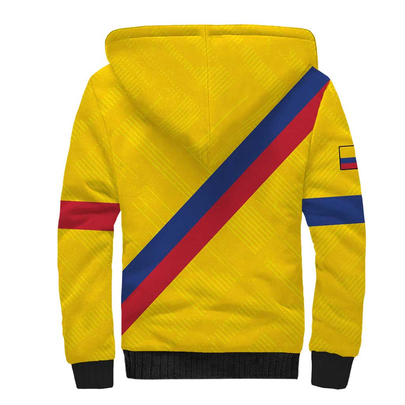 Custom Colombia Football Vamos La Tricolor Retro Style Sherpa Hoodie
