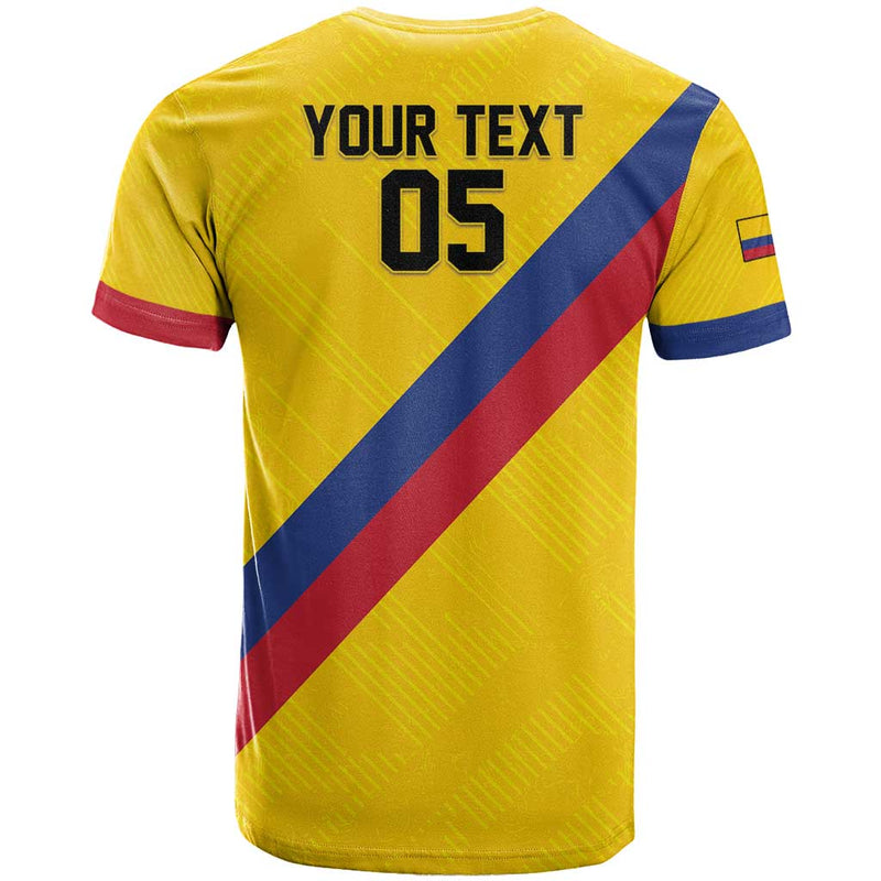 Custom Colombia Football Vamos La Tricolor Retro Style T Shirt