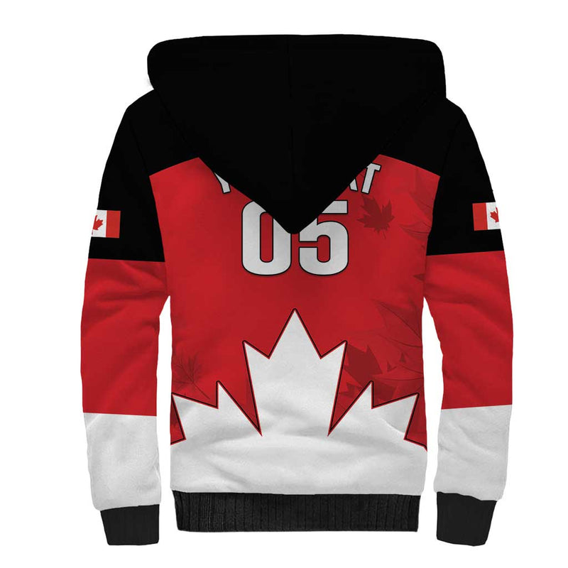 Custom Canada Hockey Maple Leaves Sporty Style Sherpa Hoodie