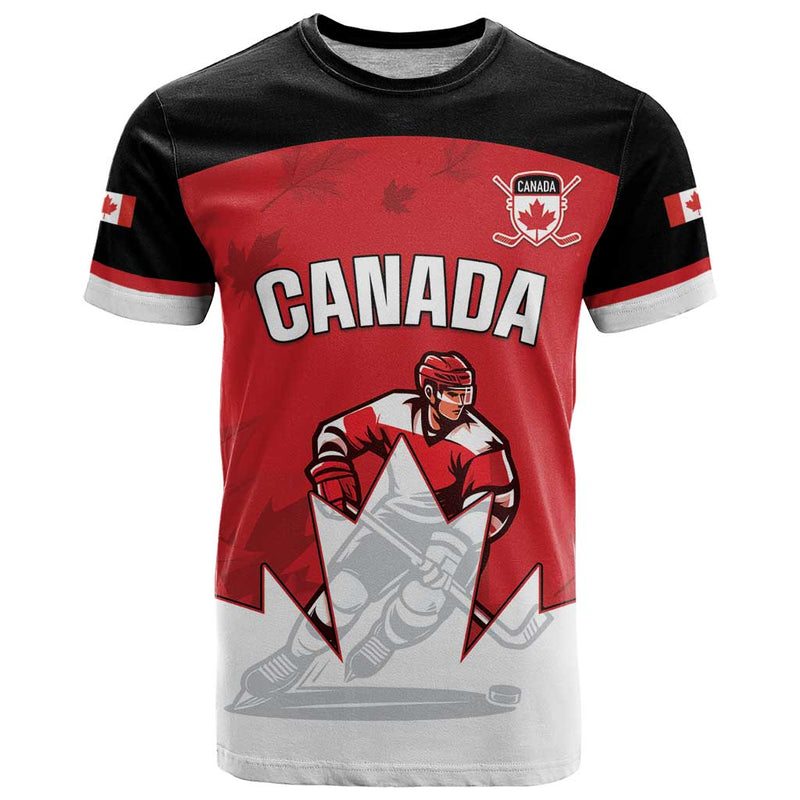 Custom Canada Hockey Maple Leaves Sporty Style T Shirt