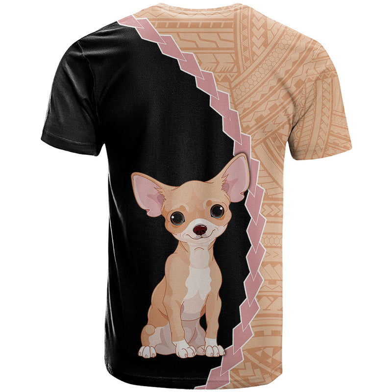 Custom Chihuahua Dog With Polynesian Tribal Tattoo T Shirt