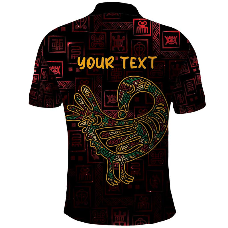 Africa Adinkra Symbol Sankofa Bird - Cosmic Red Polo Shirt
