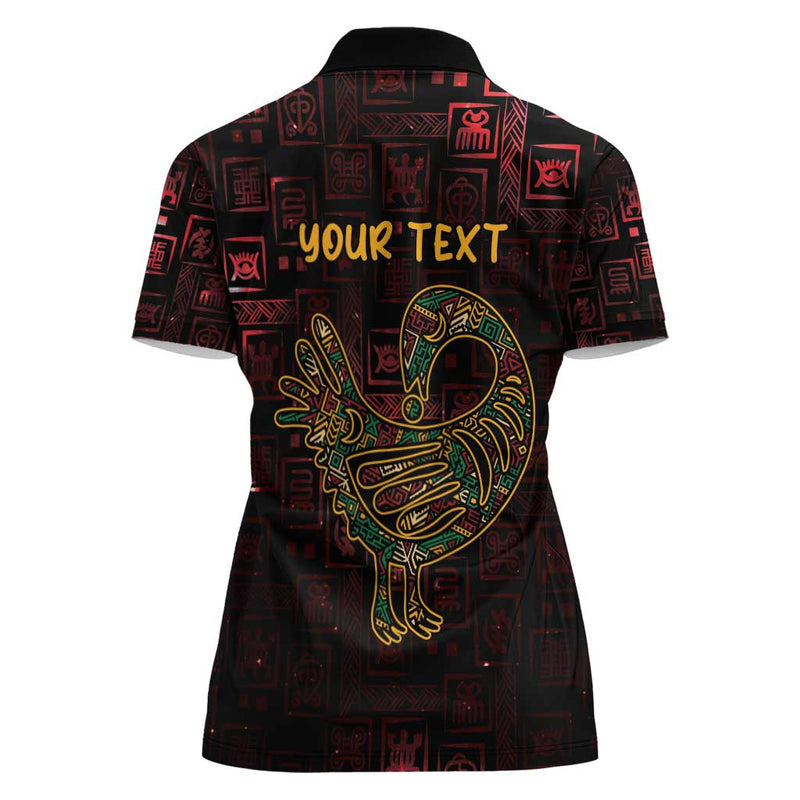 Africa Adinkra Symbol Sankofa Bird - Cosmic Red Women Polo Shirt