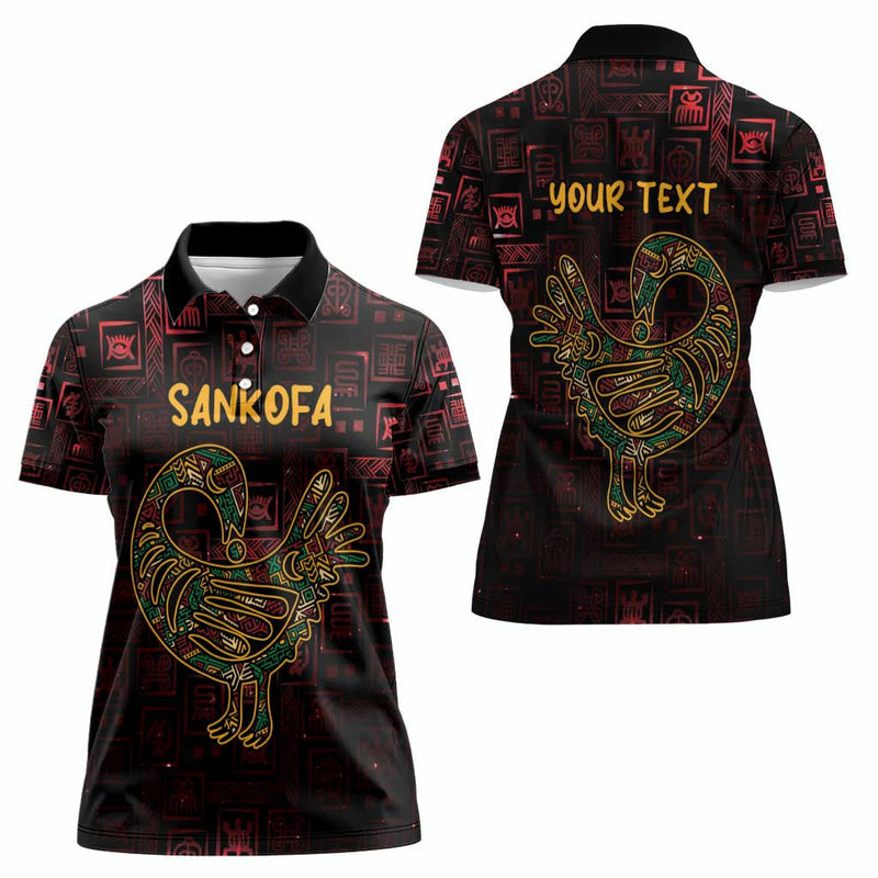 Africa Adinkra Symbol Sankofa Bird - Cosmic Red Women Polo Shirt
