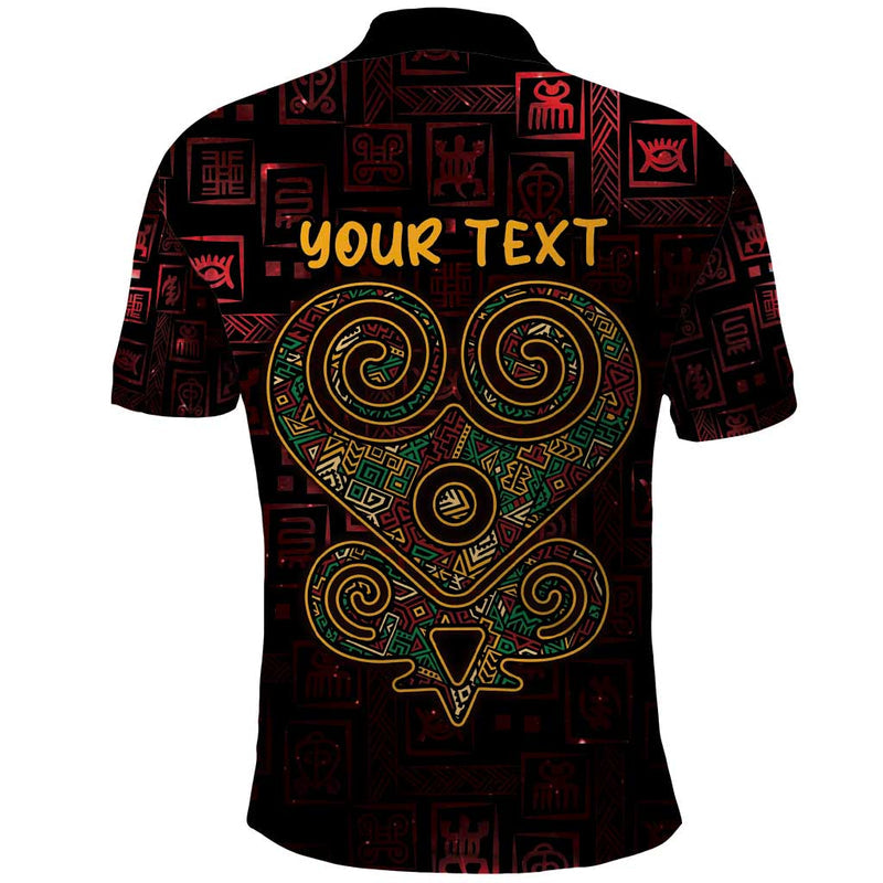 Africa Adinkra Symbol Sankofa Heart - Cosmic Red Polo Shirt