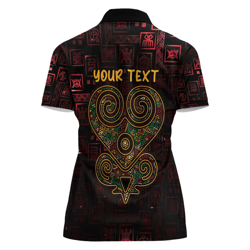 Africa Adinkra Symbol Sankofa Heart - Cosmic Red Women Polo Shirt