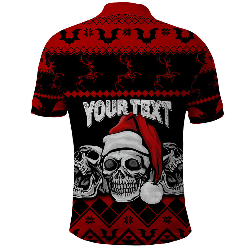 Custom Christmas Gothic Skull Creepmas Polo Shirt