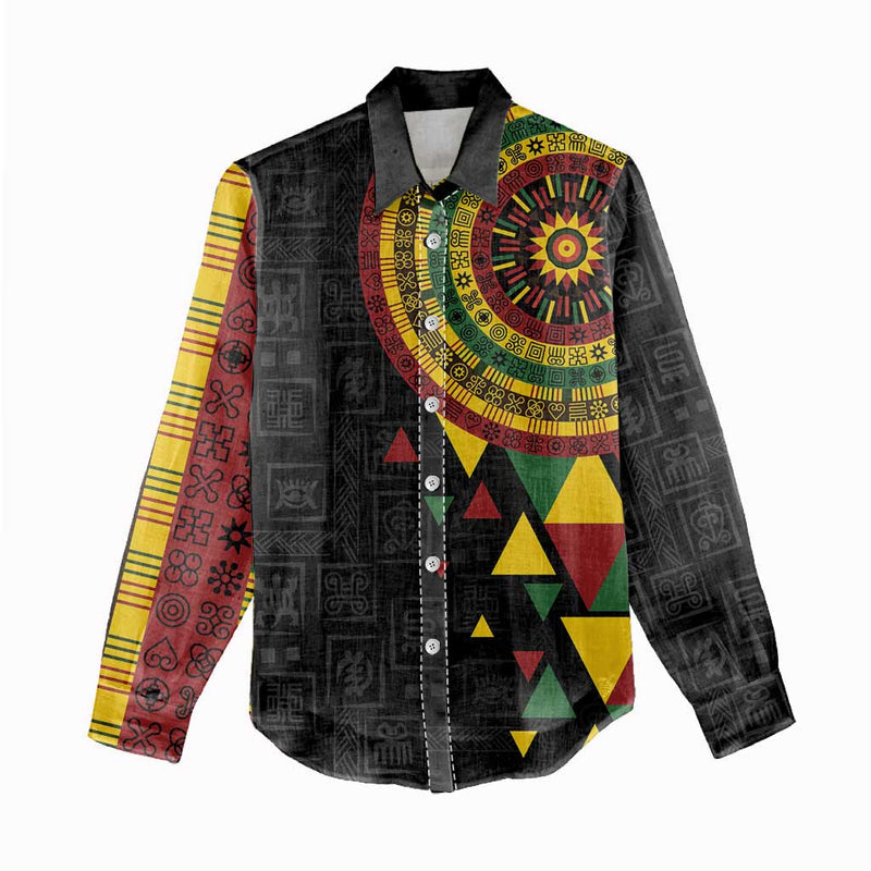 Adinkra Akan Culture Afrikan Colors Women Casual Shirt