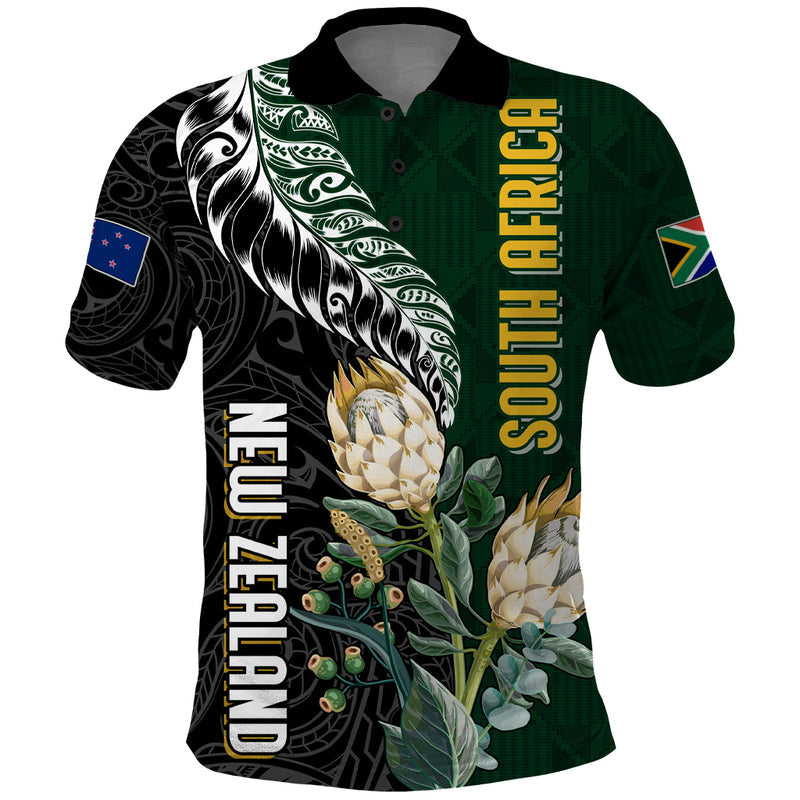Custom South Africa Mix New Zealand Rugby 2023 World Cup Greatest Rivalry Polo Shirt