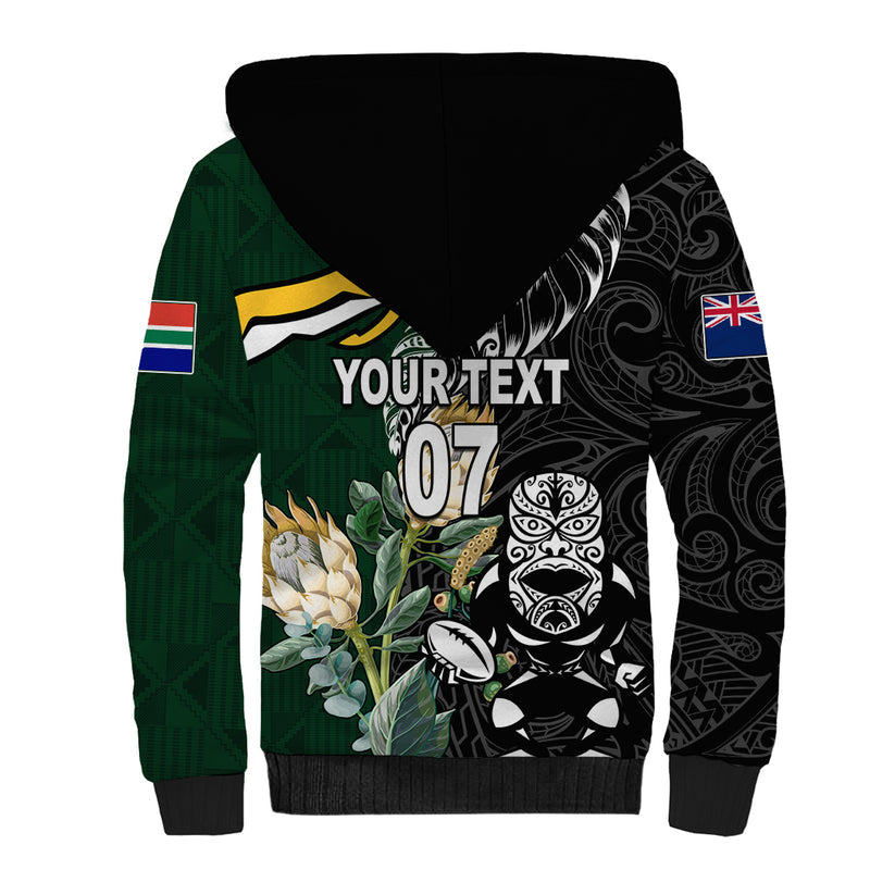 Custom South Africa Mix New Zealand Rugby 2023 World Cup Greatest Rivalry Sherpa Hoodie