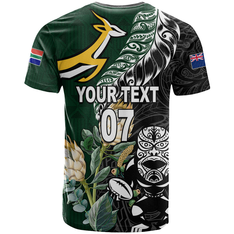 Custom South Africa Mix New Zealand Rugby 2023 World Cup Greatest Rivalry T Shirt