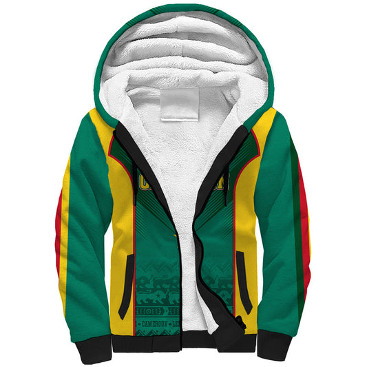 Custom Cameroon Football Nations Cup 2024 Les Lions Indomptables Sherpa Hoodie