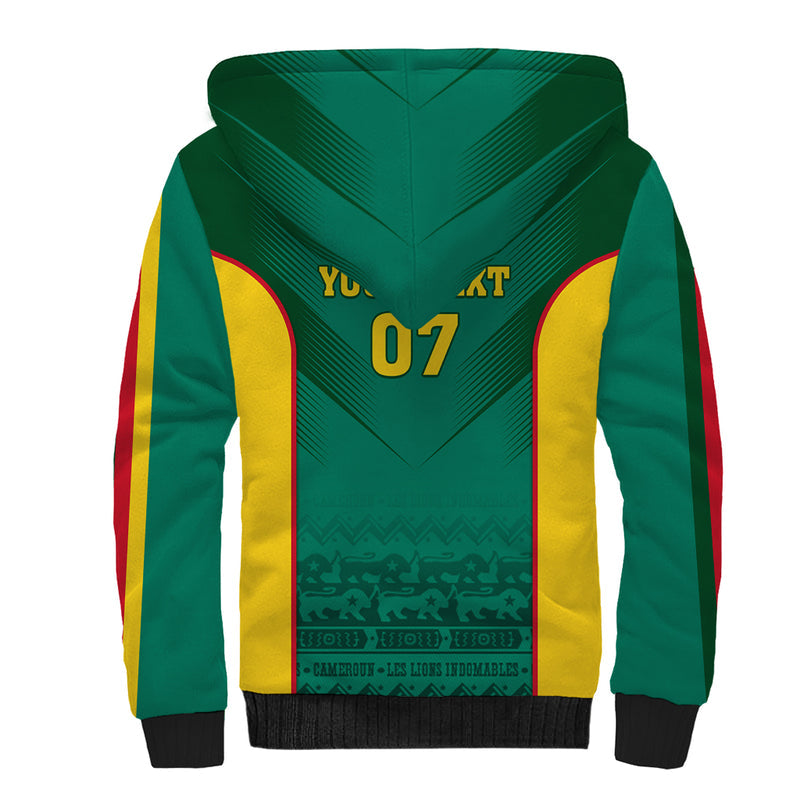 Custom Cameroon Football Nations Cup 2024 Les Lions Indomptables Sherpa Hoodie