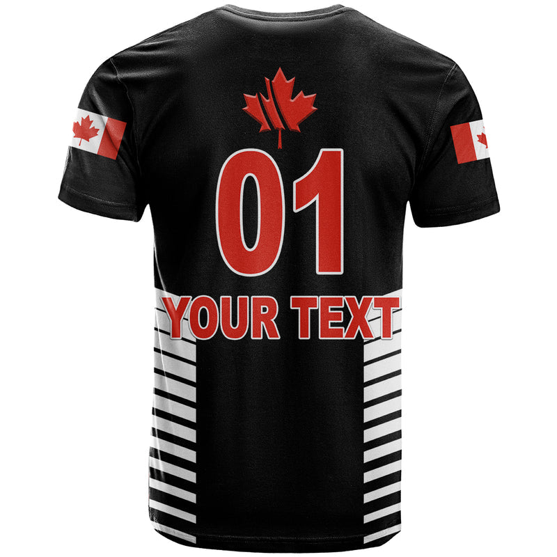 Custom Canada Cricket Maple Leaf Unique Style Black T Shirt