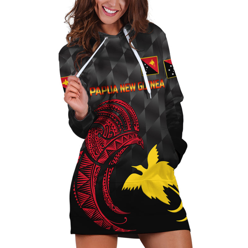 (Custom Personalised) Papua New Guinea Barramundis Cricket Birds Of Paradise Paradisaea Raggiana Original - Black Hoodie Dress