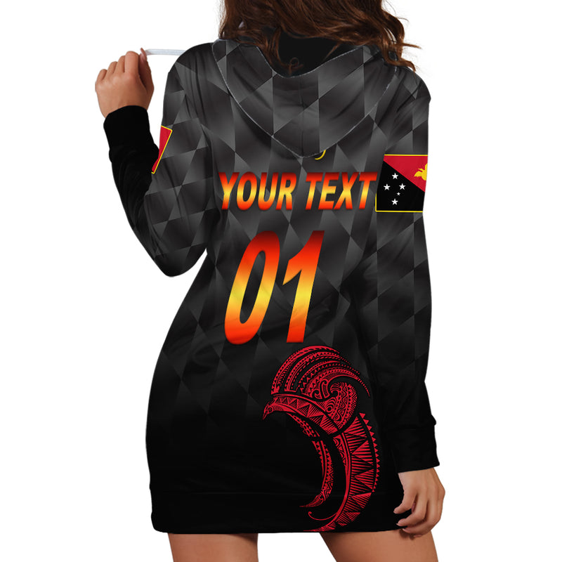 (Custom Personalised) Papua New Guinea Barramundis Cricket Birds Of Paradise Paradisaea Raggiana Original - Black Hoodie Dress