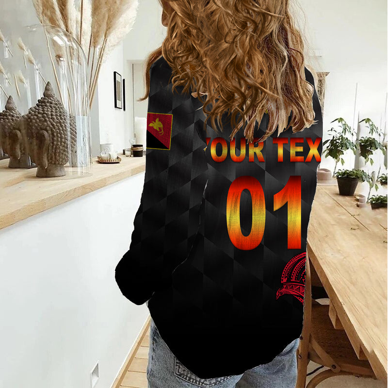 (Custom Personalised) Papua New Guinea Barramundis Cricket Birds Of Paradise Paradisaea Raggiana Original - Black Women Casual Shirt