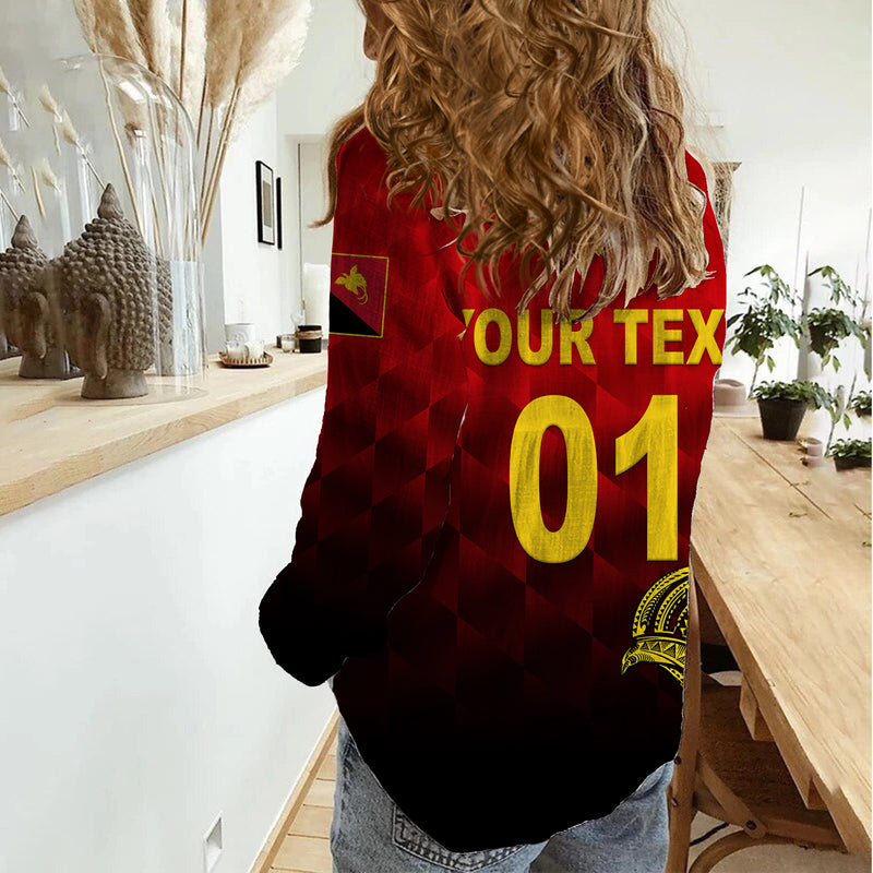 (Custom Personalised) Papua New Guinea Barramundis Cricket Birds Of Paradise Paradisaea Raggiana Original - Red Women Casual Shirt