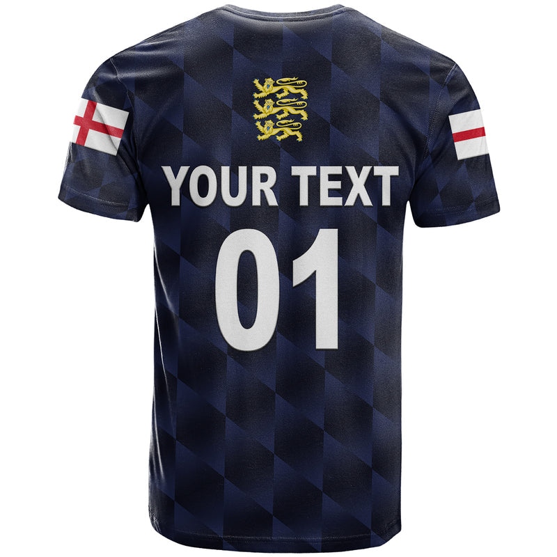 Custom England Cricket Unique Navy T Shirt