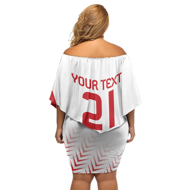 Custom Denmark Football Come On Danish Dynamite Off Shoulder Short Dress