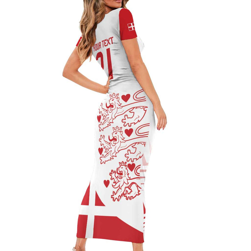 Custom Denmark Football Come On Danish Dynamite Short Sleeve Bodycon Dress