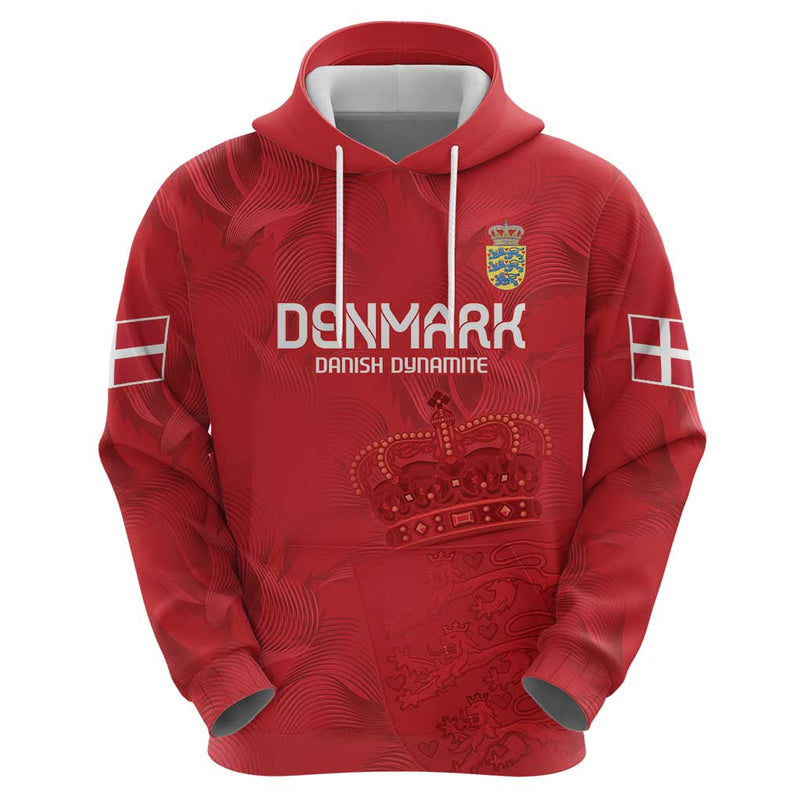 Custom Denmark Football With Coat of Arm Hoodie