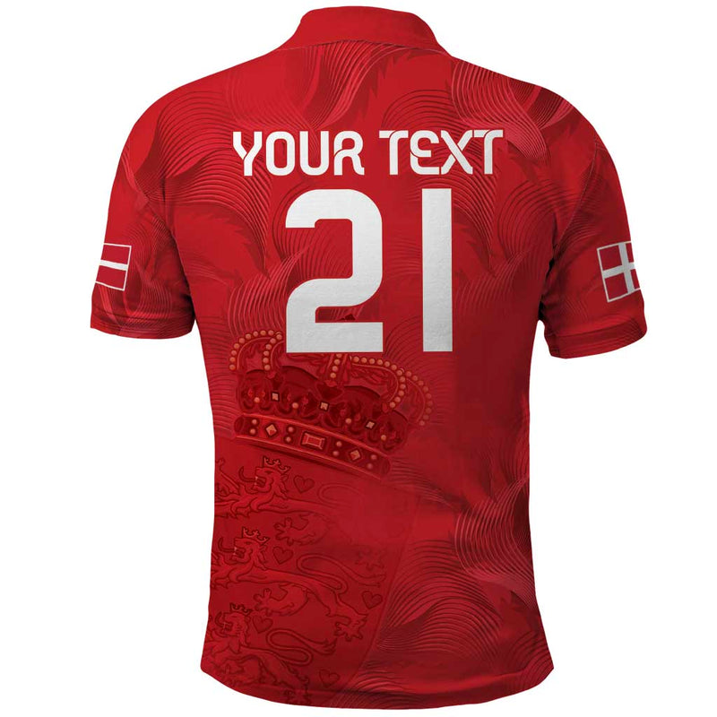 Custom Denmark Football With Coat of Arm Polo Shirt