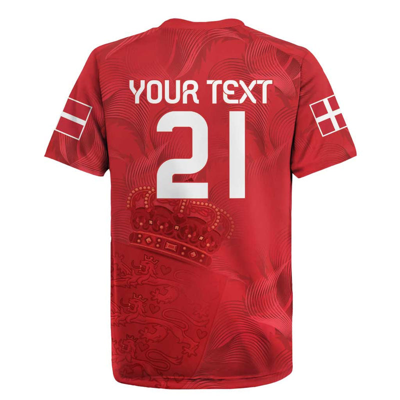Custom Denmark Football With Coat Of Arm Rugby Jersey