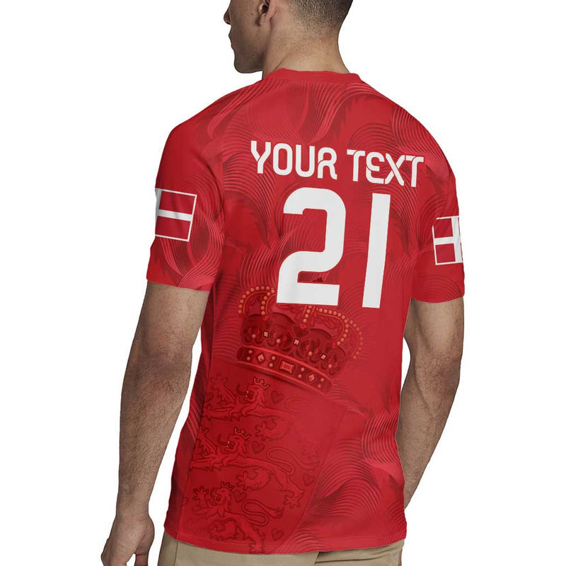Custom Denmark Football With Coat Of Arm Rugby Jersey