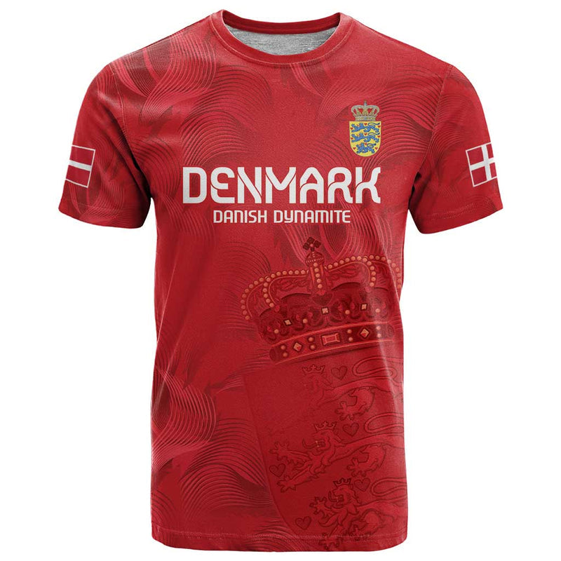 Custom Denmark Football With Coat of Arm T Shirt