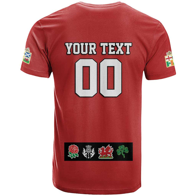 Custom British Lions Combination of England Irish Scottish Welsh T Shirt