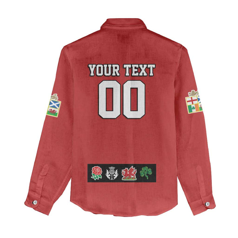 Custom British Lions Combination of England Irish Scottish Welsh Women Casual Shirt