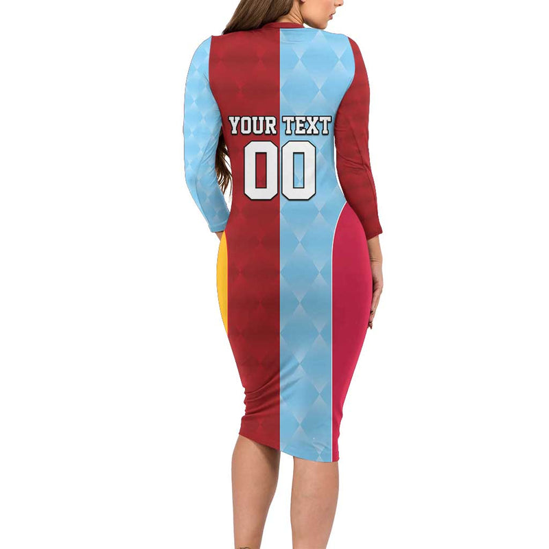 Custom British Lions Australia Waratahs Sporty Style Long Sleeve Bodycon Dress