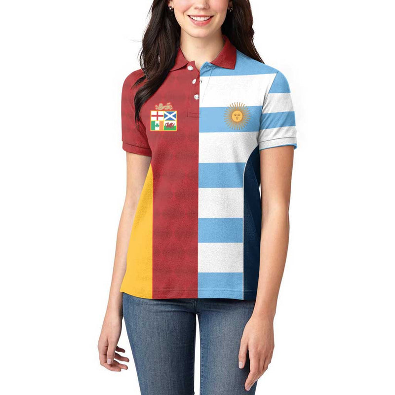 Custom British Lions-Argentina Sporty Style Women Polo Shirt