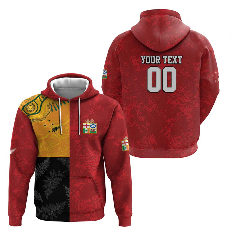 Custom British Lions-AUNZ Australia-New Zealand Indigenous Motif Hoodie