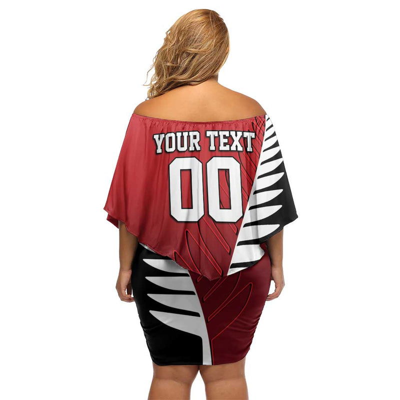 Custom British Lions New Zealand Half Black Fern Off Shoulder Short Dress