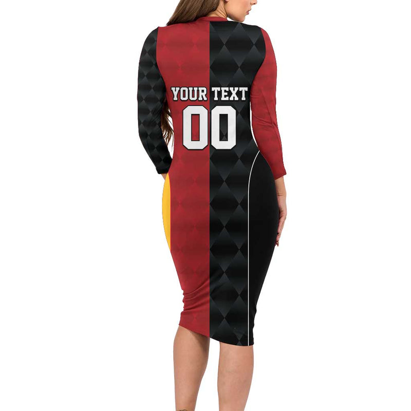 Custom British Lions New Zealand Sporty Style Long Sleeve Bodycon Dress