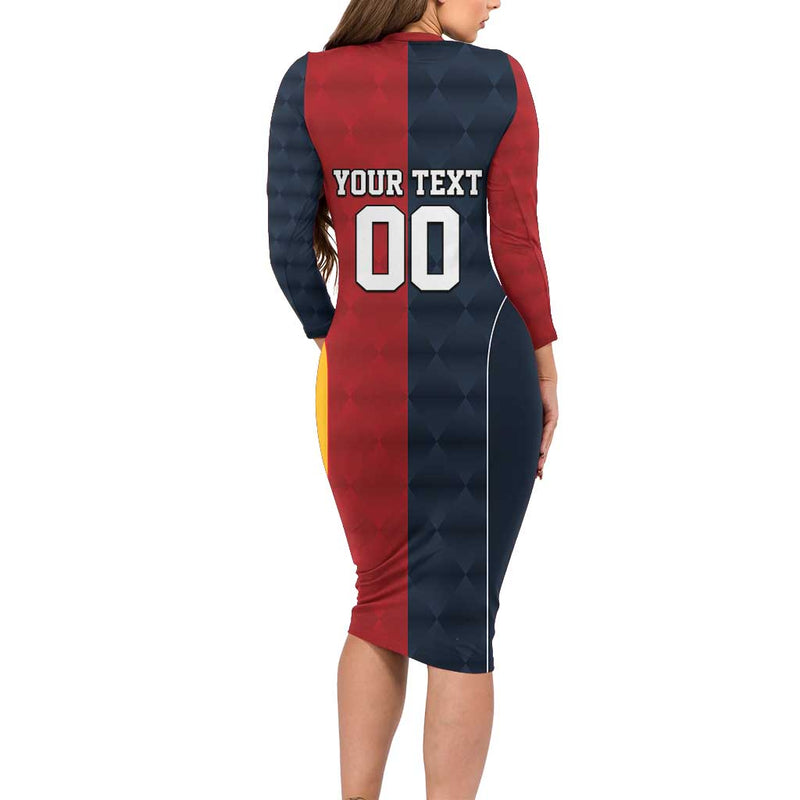 Custom British Lions Australia Act Sporty Style Long Sleeve Bodycon Dress